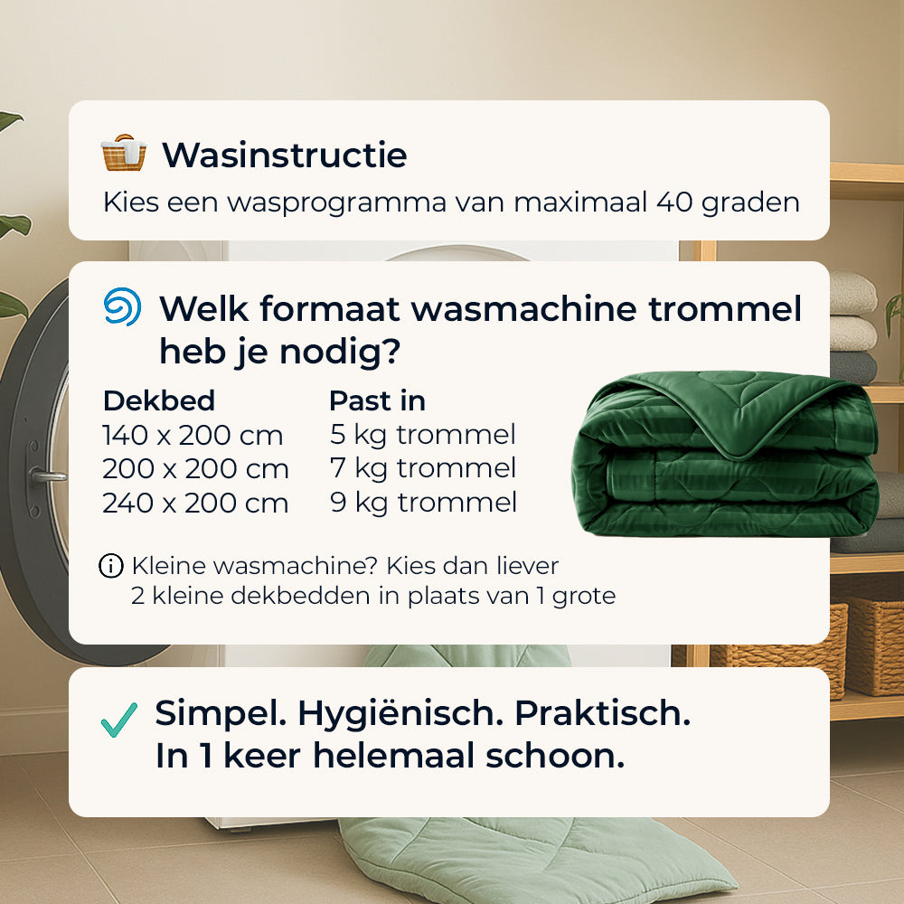 Dekbed Zonder Overtrek - Donkergroen Hotel Velvet Lazy