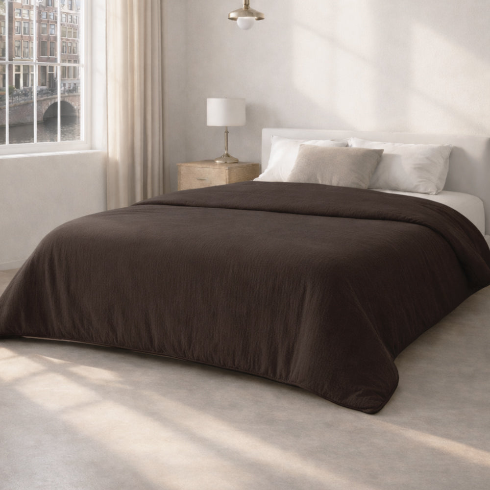 Dekbed Zonder Overtrek - Chocoladebruin Micro Mousseline