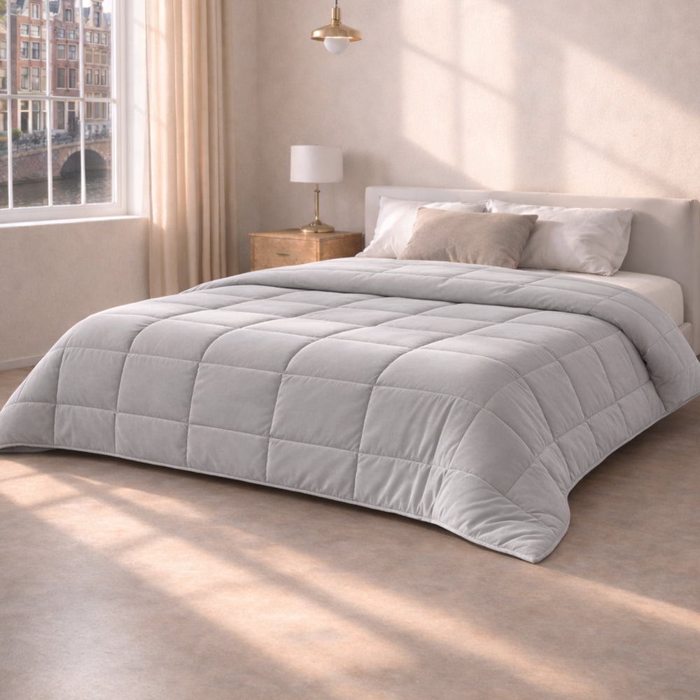 Dekbed Zonder Overtrek - Grijs Stone Washed