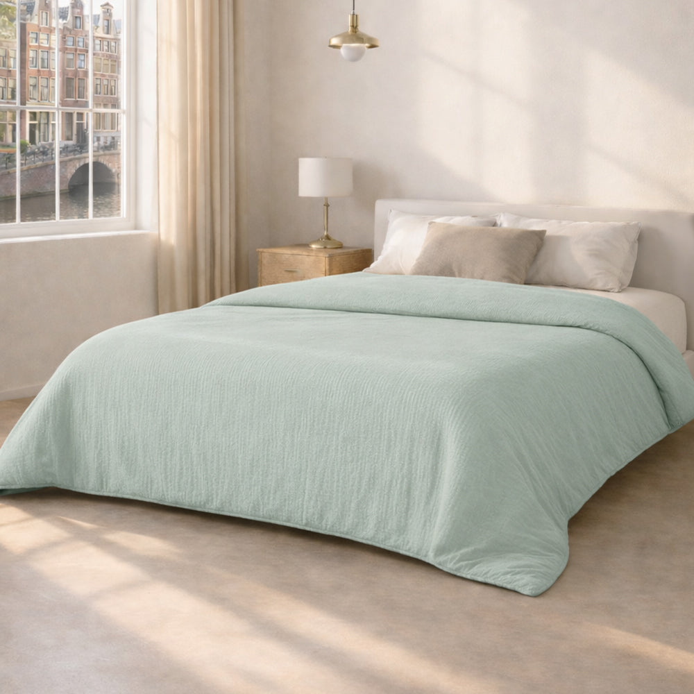 Dekbed Zonder Overtrek - Lichtgroen Micro Mousseline