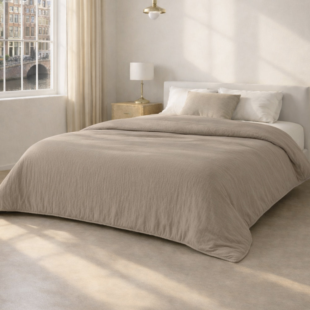 Dekbed Zonder Overtrek - Taupe Micro Mousseline