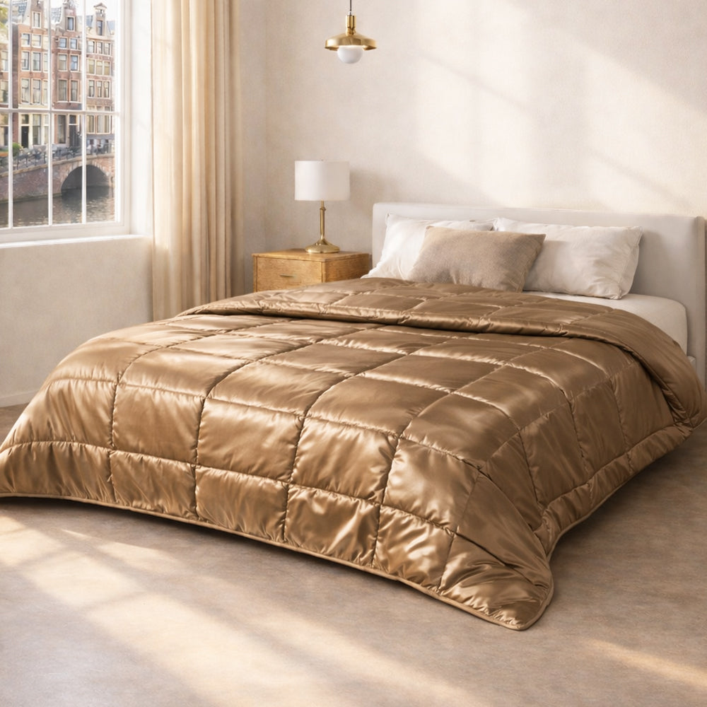 Dekbed Zonder Overtrek - Taupe Satin