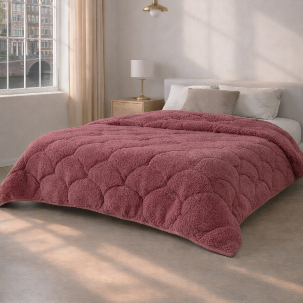 Dekbed Zonder Overtrek - Oud Roze Teddy