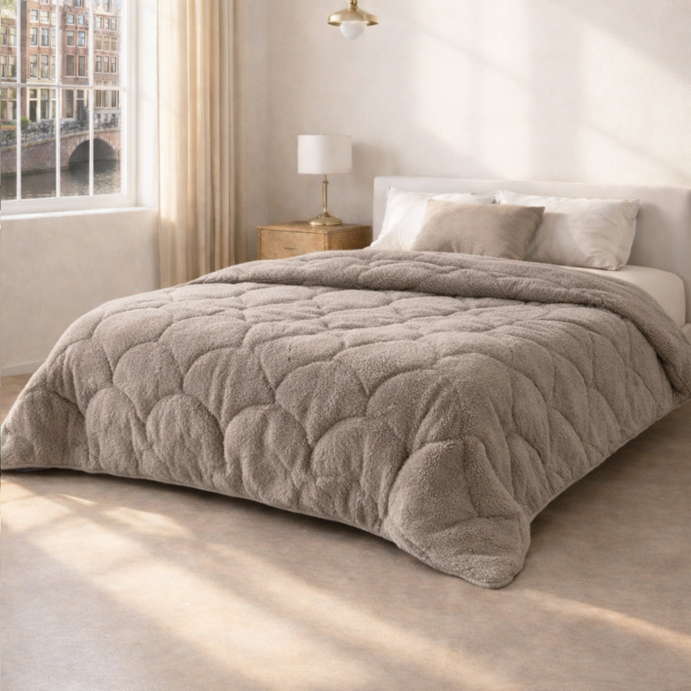 Dekbed Zonder Overtrek - Taupe Teddy
