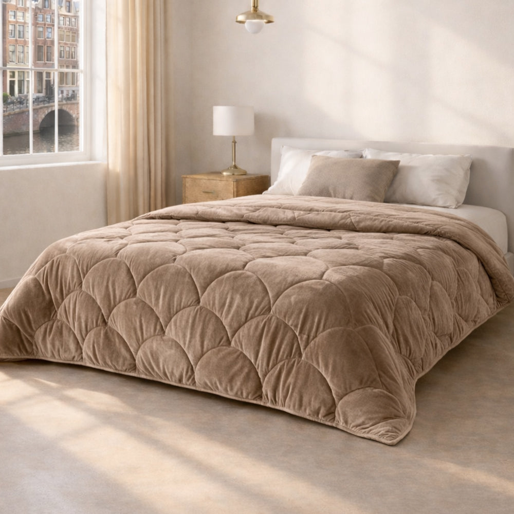 Dekbed Zonder Overtrek - Taupe Velvet