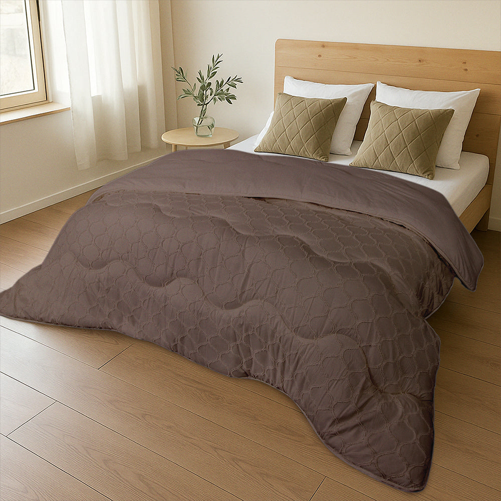 Dekbed Zonder Overtrek - Bruin Tufted Curve
