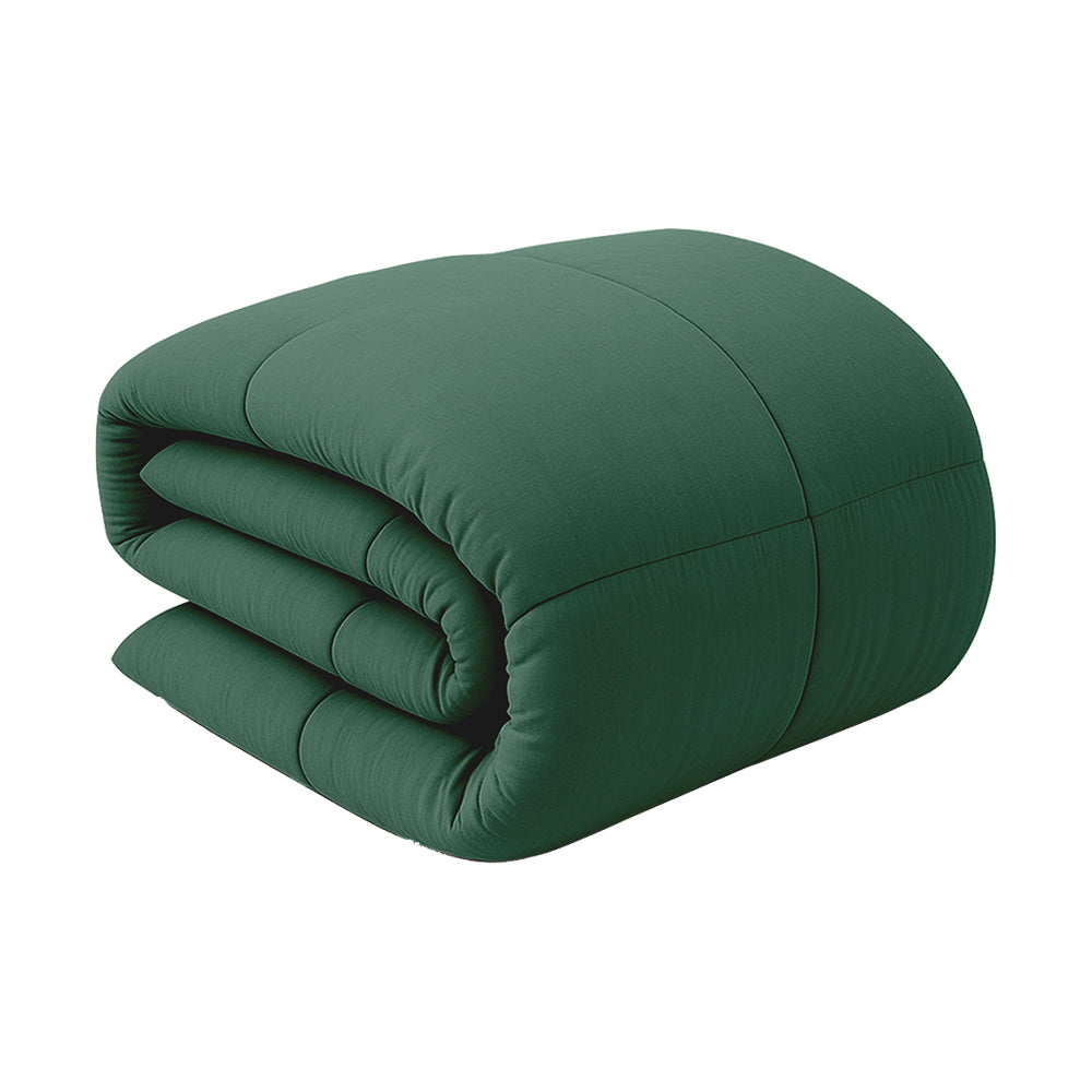 Dekbed Zonder Overtrek - Dennengroen Stone Washed