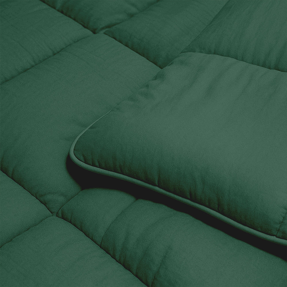 Dekbed Zonder Overtrek - Dennengroen Stone Washed