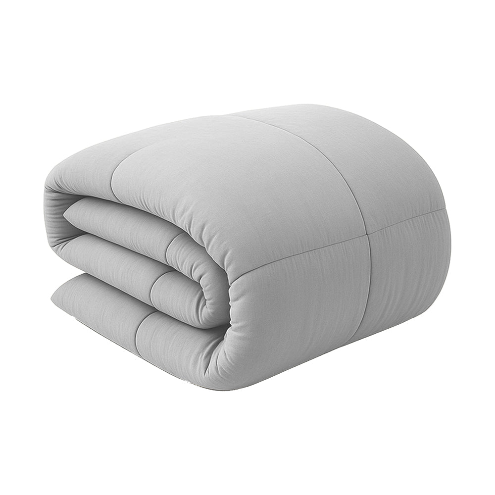 Dekbed Zonder Overtrek - Grijs Stone Washed