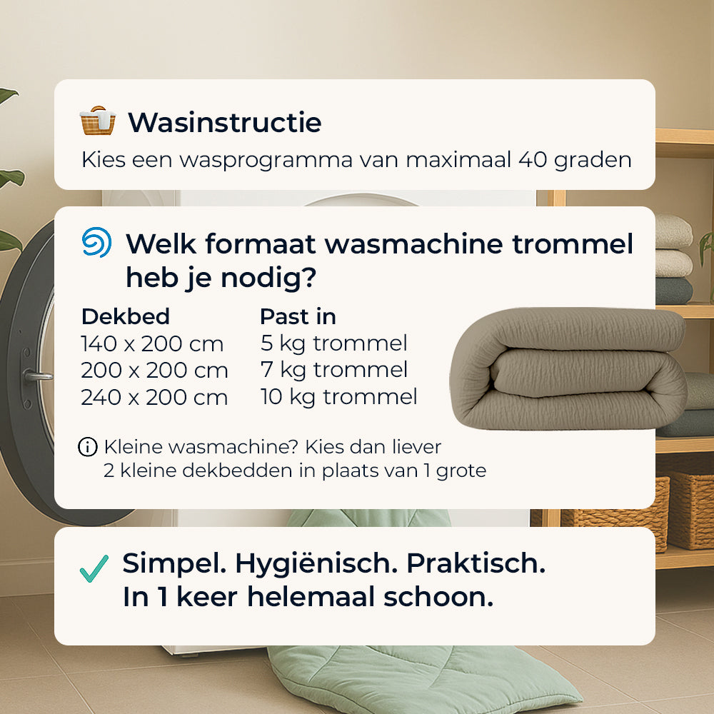 Dekbed Zonder Overtrek - Taupe Micro Mousseline