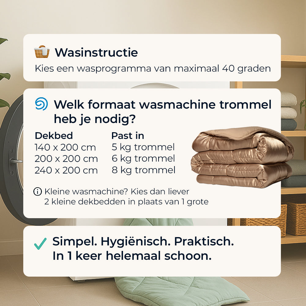 Dekbed Zonder Overtrek - Taupe Satin