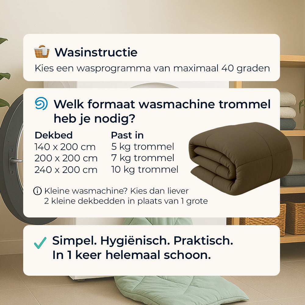 Dekbed Zonder Overtrek - Taupe Stone Washed