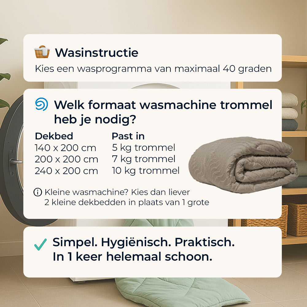 Dekbed Zonder Overtrek - Taupe Tufted Waves