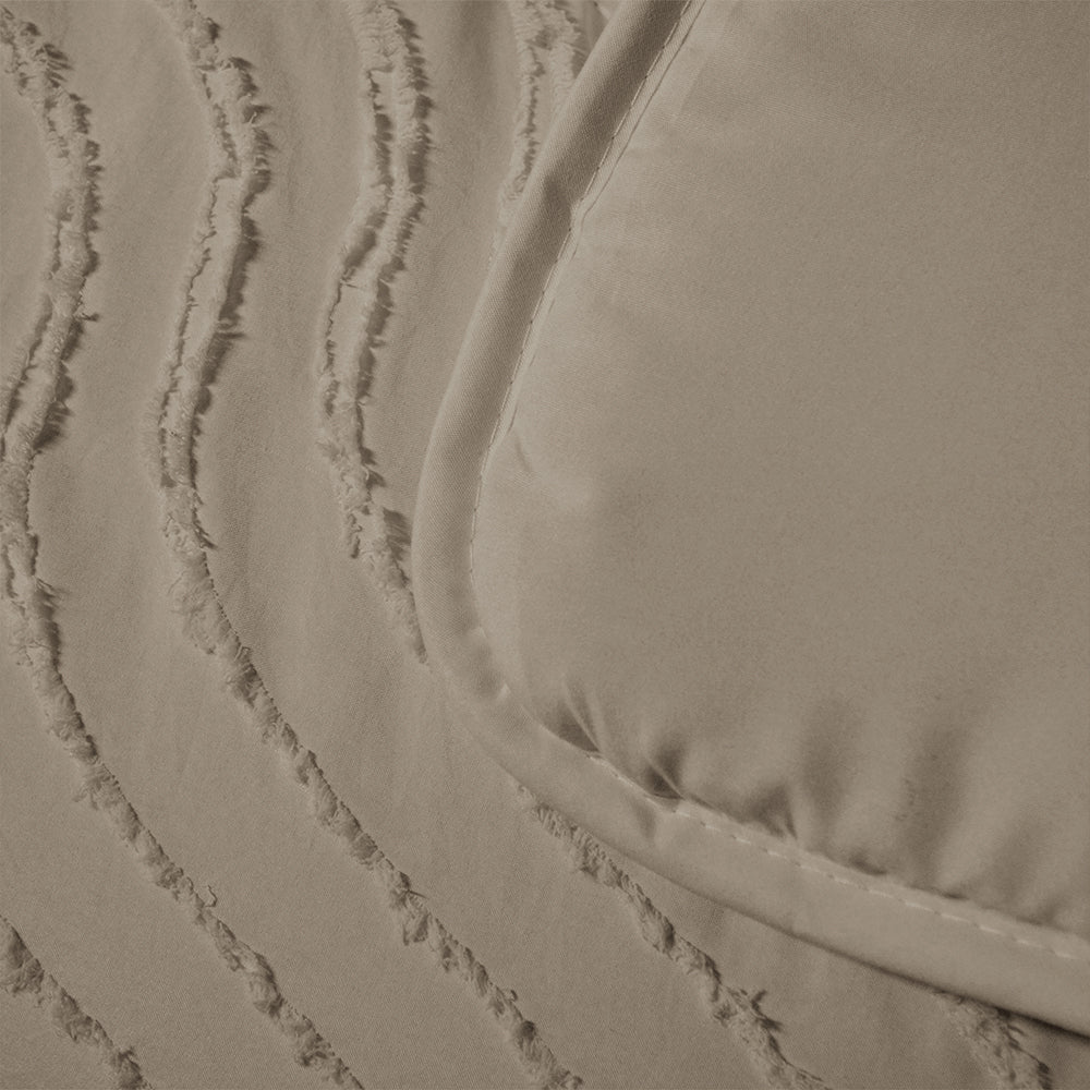 Dekbed Zonder Overtrek - Taupe Tufted Waves