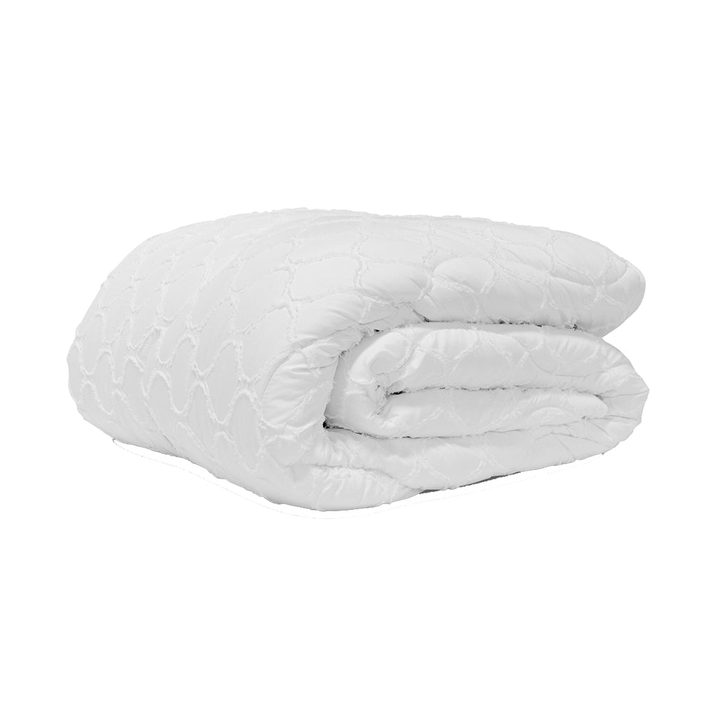Dekbed Zonder Overtrek - Wit Tufted Curve