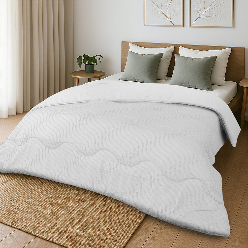 Dekbed Zonder Overtrek - Wit Tufted Waves