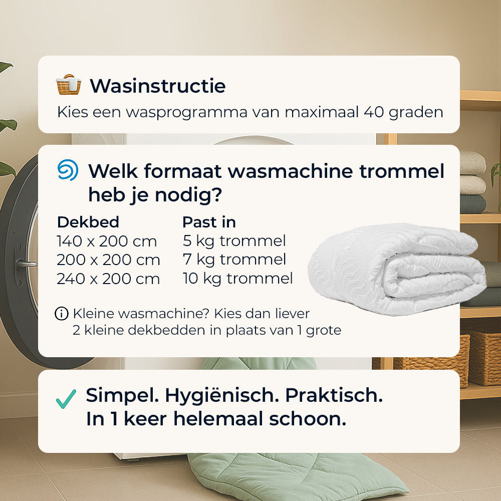 Dekbed Zonder Overtrek - Wit Tufted Waves