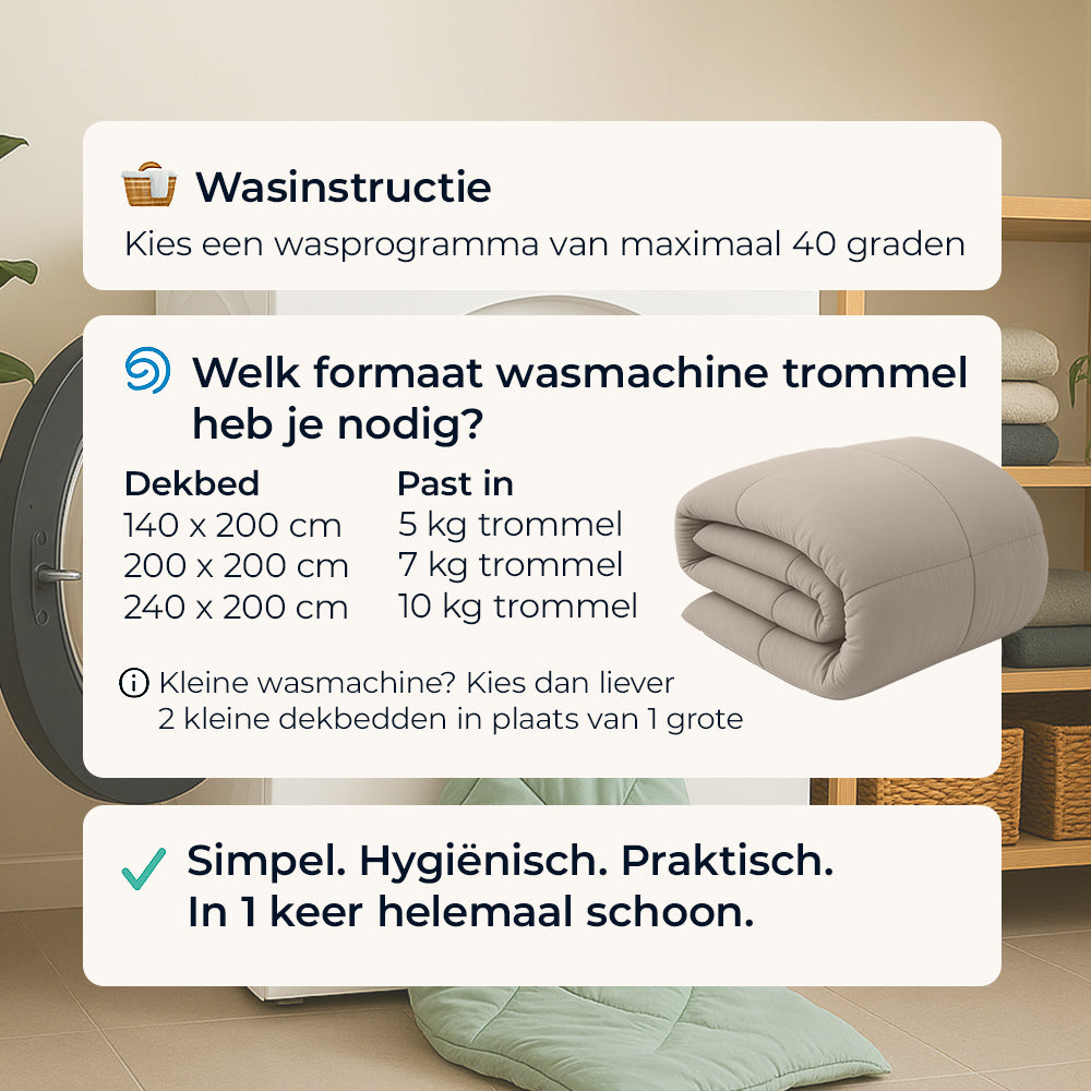 Dekbed Zonder Overtrek - Zand Stone Washed