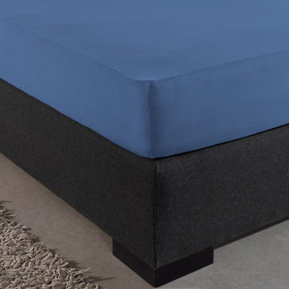 Hoeslaken Enkel Jersey - Stretch - Blauw