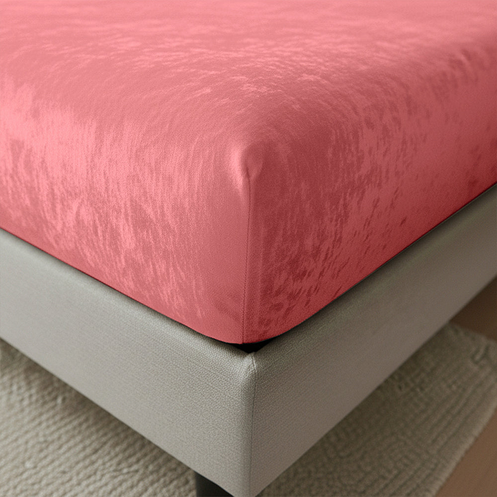 Hoeslaken - Oud Roze Velvet