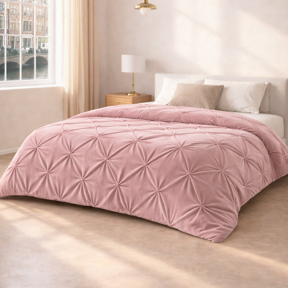 Dekbed Zonder Overtrek - Roze Velvet Pintuck