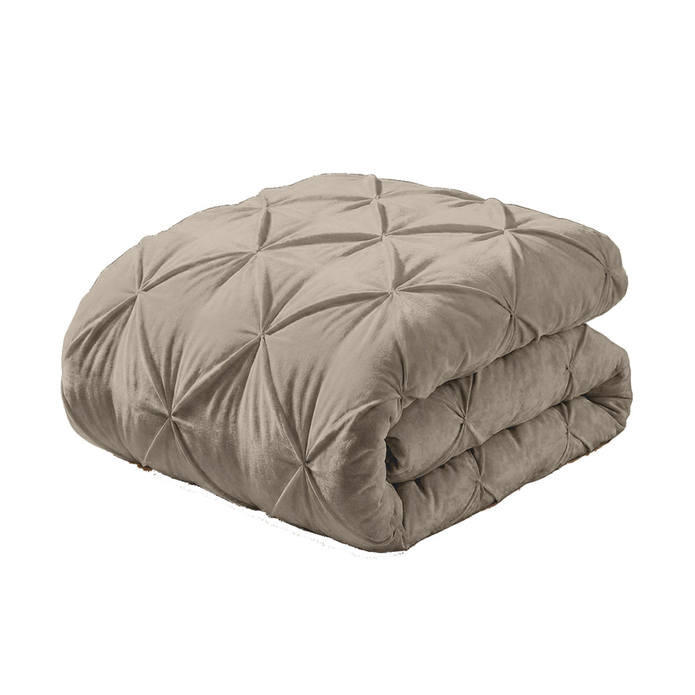 Dekbed Zonder Overtrek - Licht Taupe Velvet Pintuck