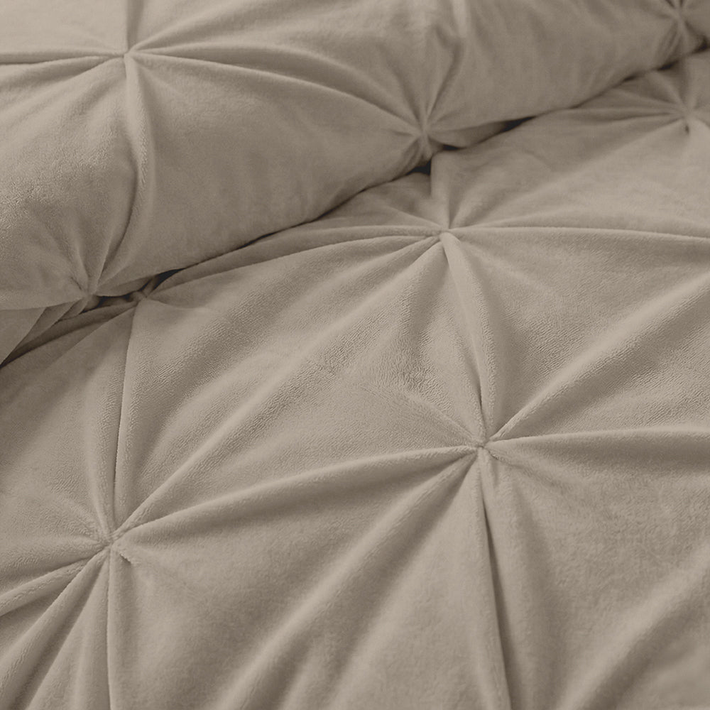 Dekbed Zonder Overtrek - Licht Taupe Velvet Pintuck