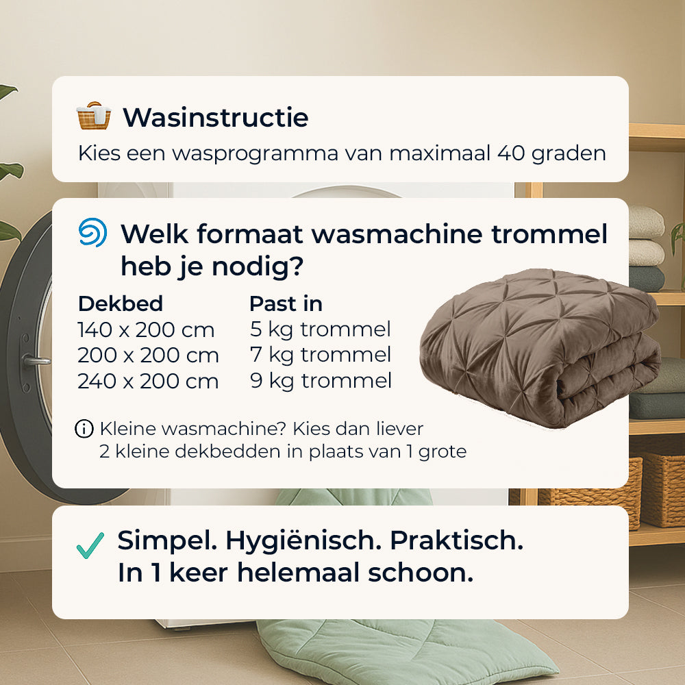 Dekbed Zonder Overtrek - Taupe Velvet Pintuck