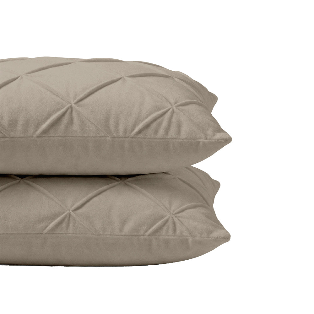 2-Pack: Kussenslopen - Licht Taupe Velvet Pintuck