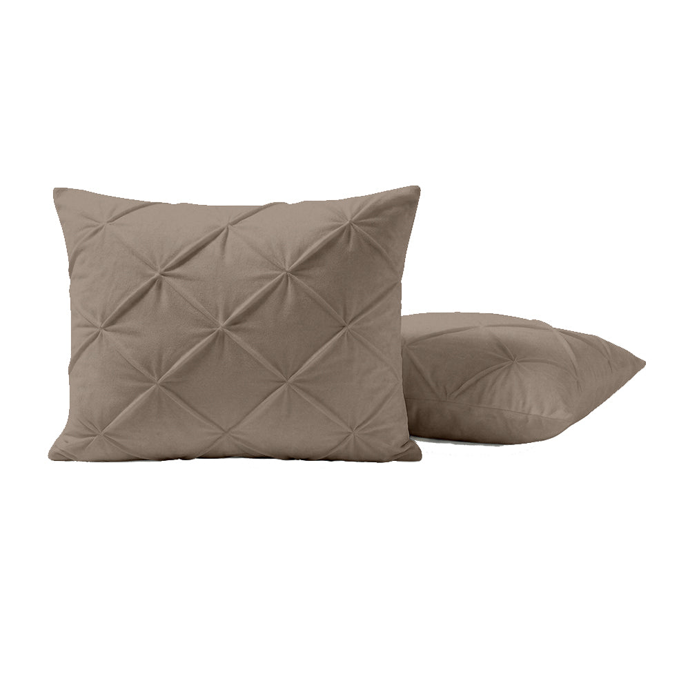 2-Pack: Kussenslopen - Taupe Velvet Pintuck