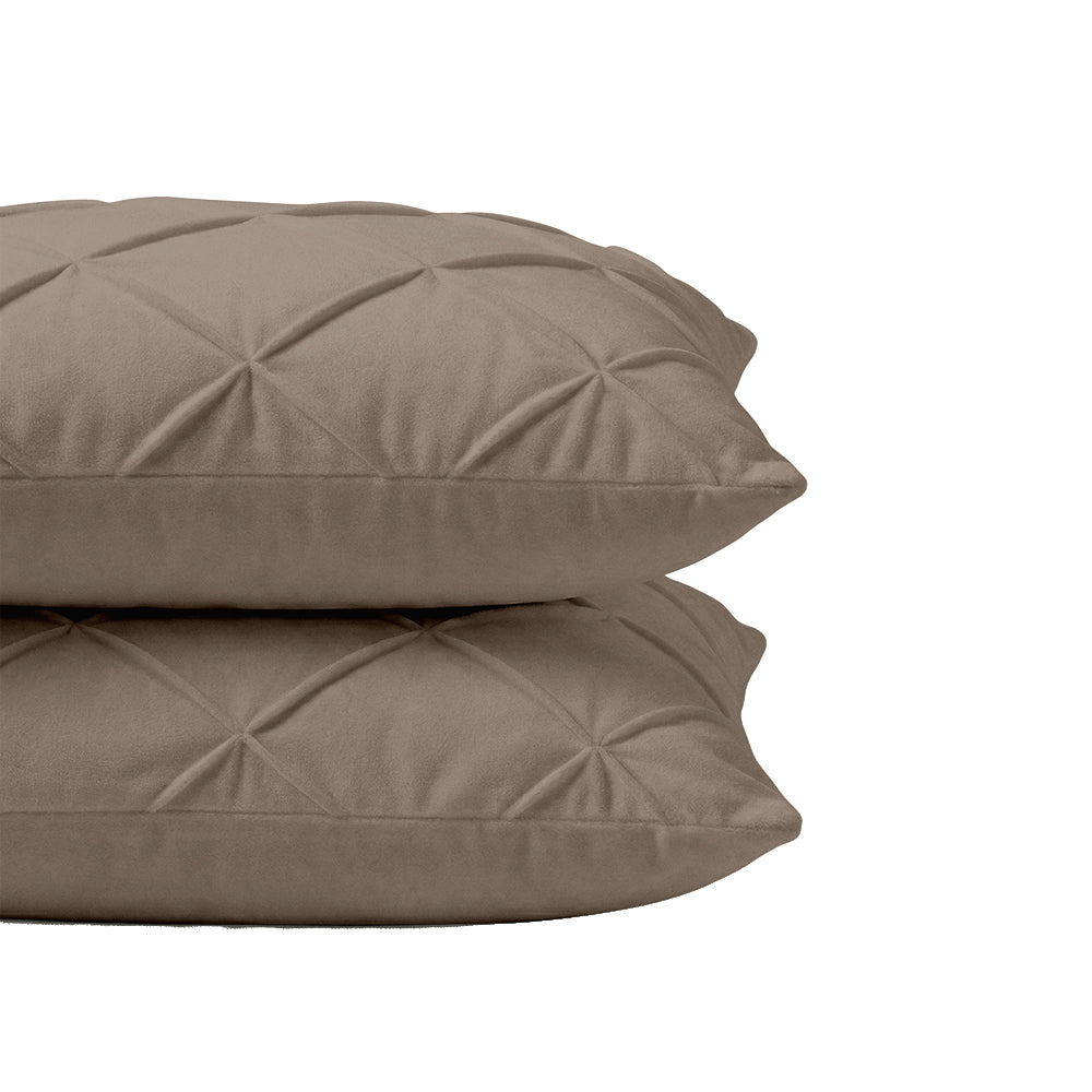 2-Pack: Kussenslopen - Taupe Velvet Pintuck