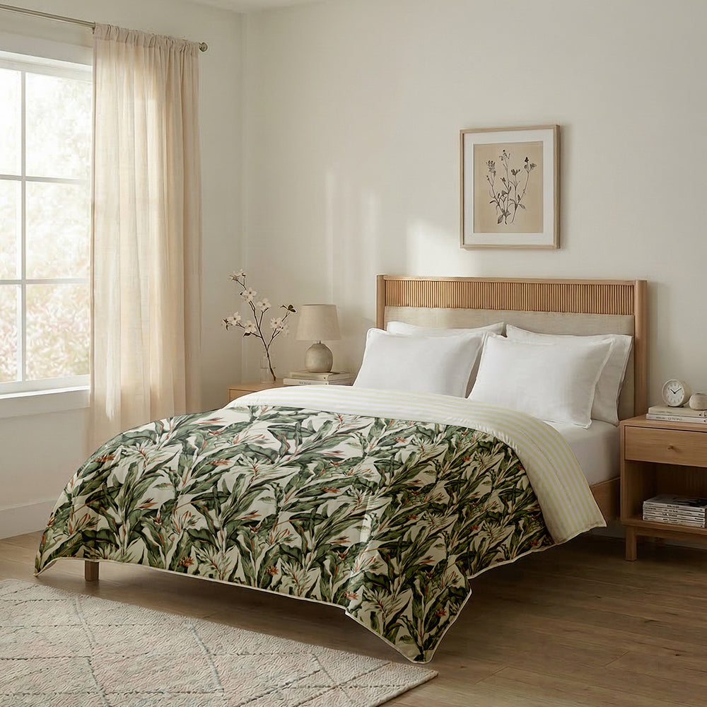 Dekbed Zonder Overtrek - Floral Green