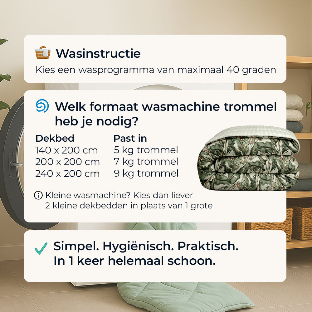 Dekbed Zonder Overtrek - Floral Green