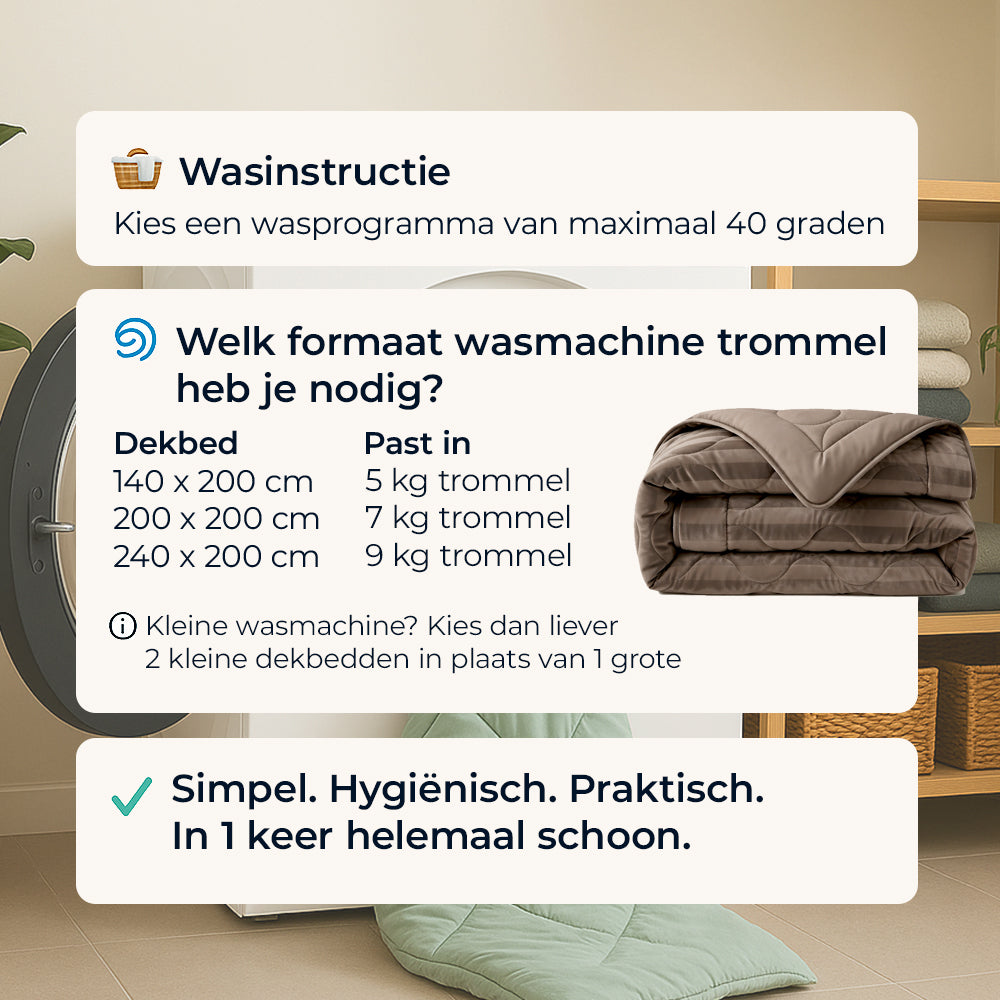 Dekbed Zonder Overtrek - Taupe Hotel Velvet Lazy