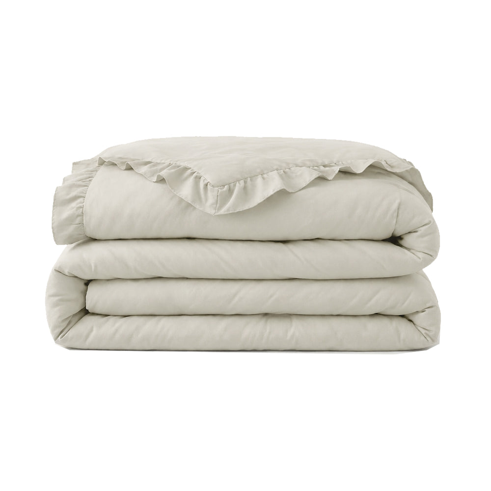 Dekbed Zonder Overtrek - Gebroken Wit Ruffles Lazy