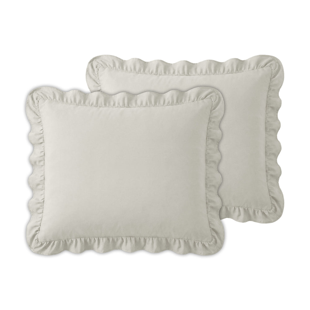 2-Pack: Kussenslopen - Gebroken Wit Ruffles