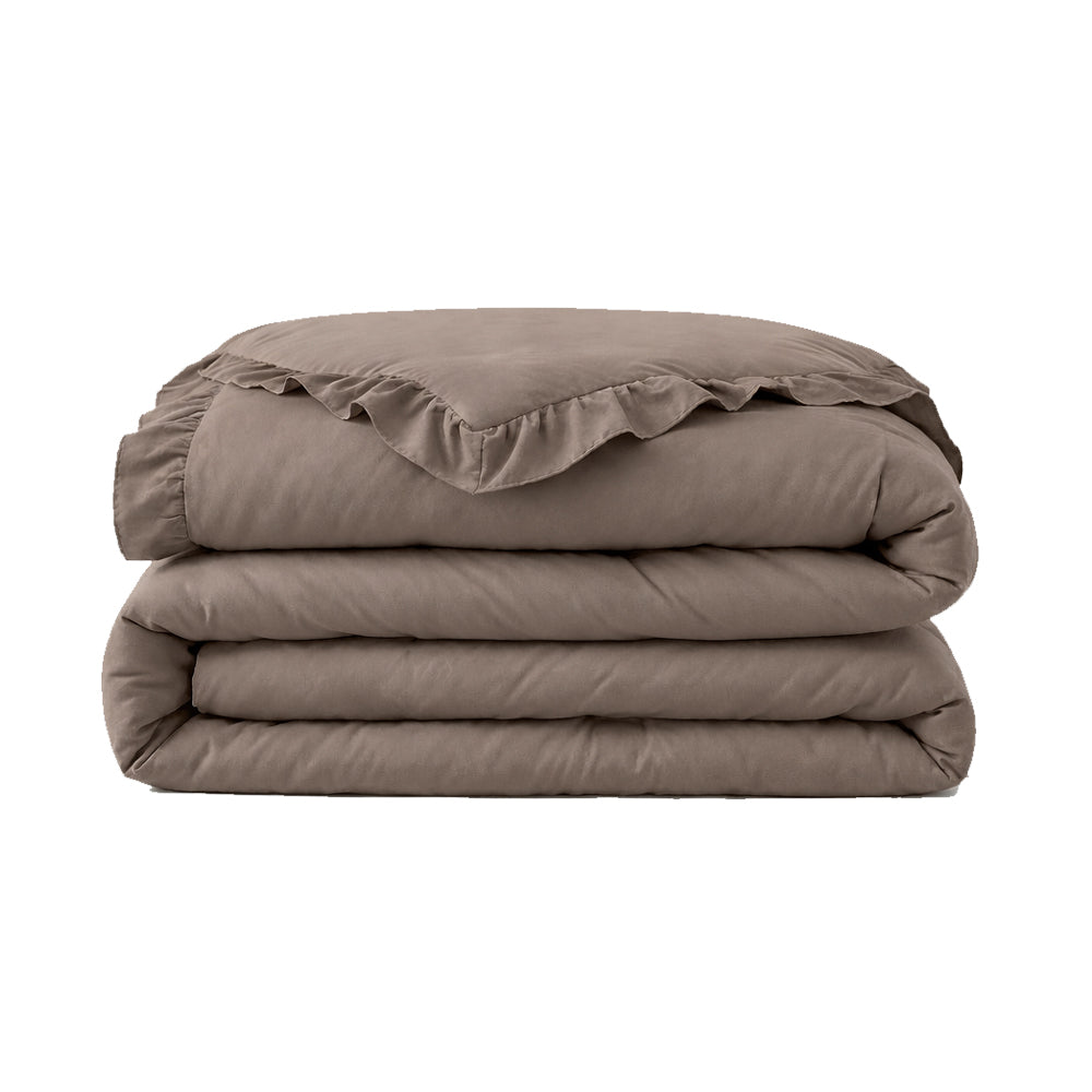 Dekbed Zonder Overtrek - Taupe Ruffles Lazy