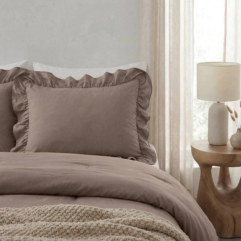2-Pack: Kussenslopen - Taupe Ruffles