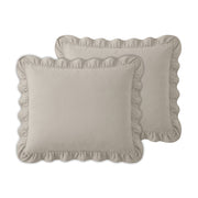 2-Pack: Kussenslopen - Taupe/Grijs Ruffles