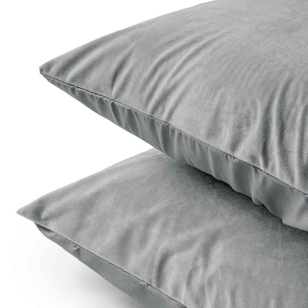 2-Pack: Kussenslopen - Velvet - Grijs