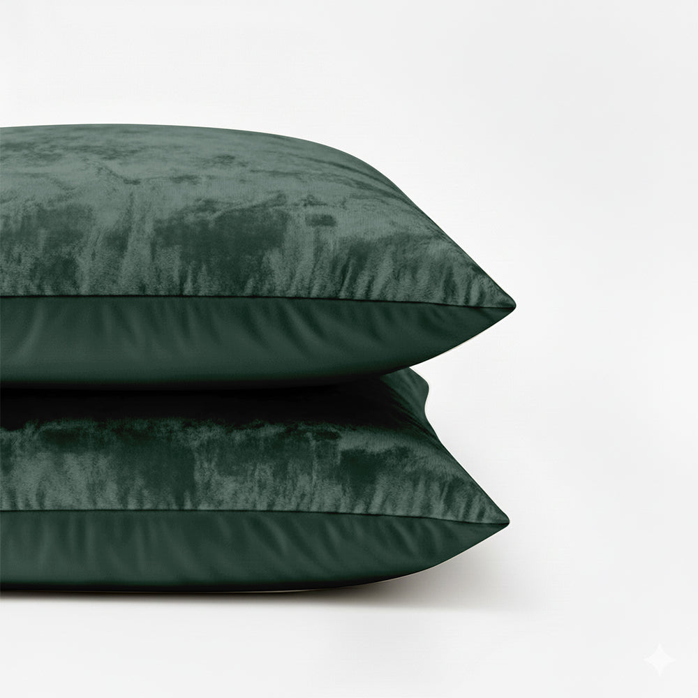 2-Pack: Kussenslopen - Donkergroen Velvet