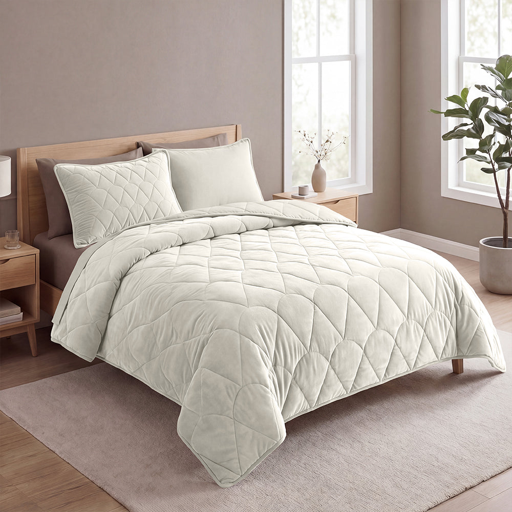 Dekbed Zonder Overtrek - Beige Velvet Lazy