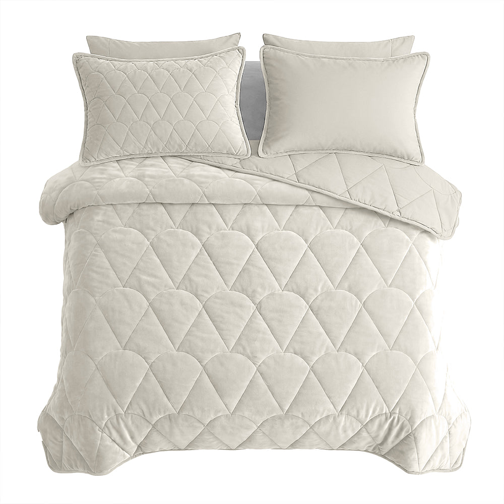 Dekbed Zonder Overtrek - Beige Velvet Lazy