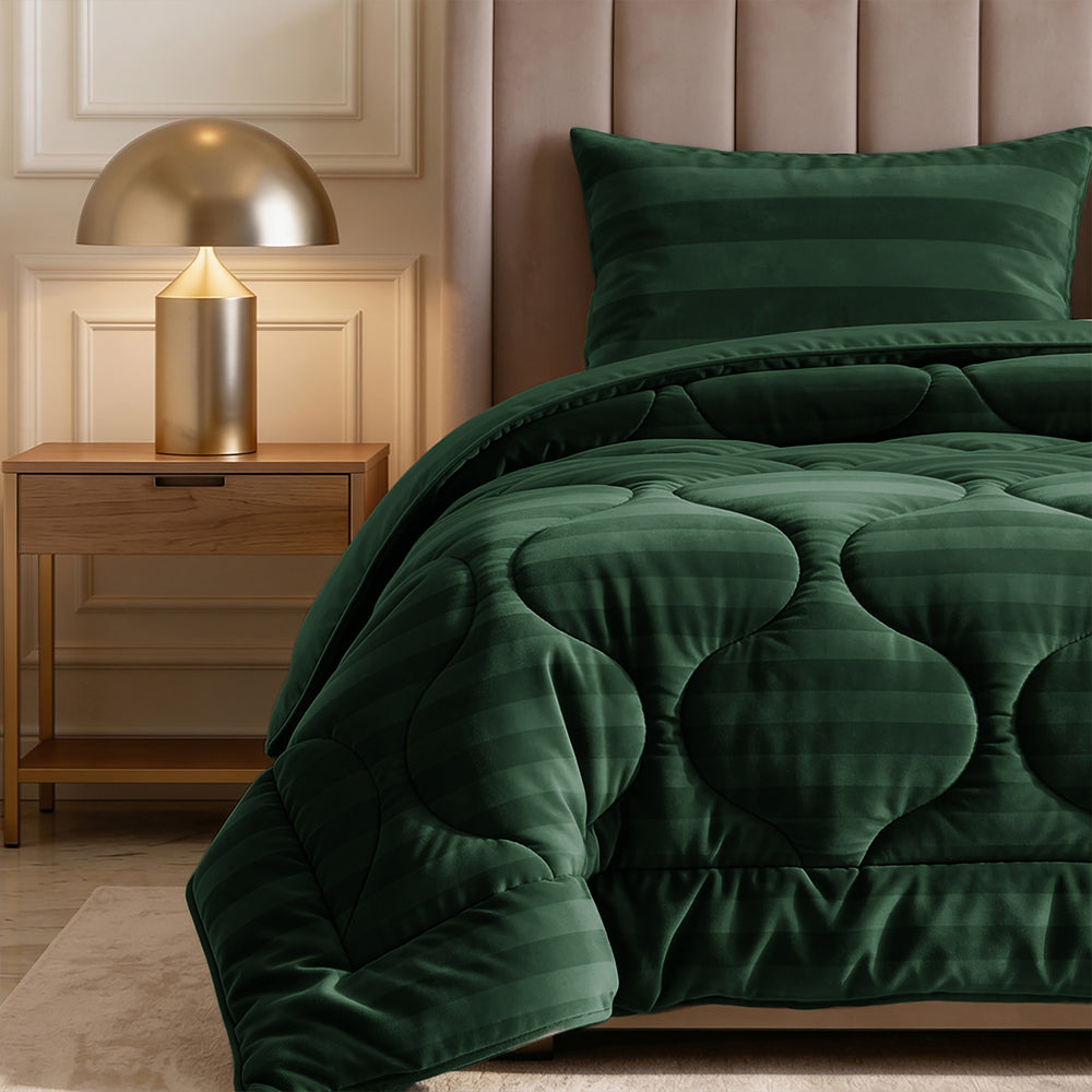 Dekbed Zonder Overtrek - Donkergroen Hotel Velvet Lazy