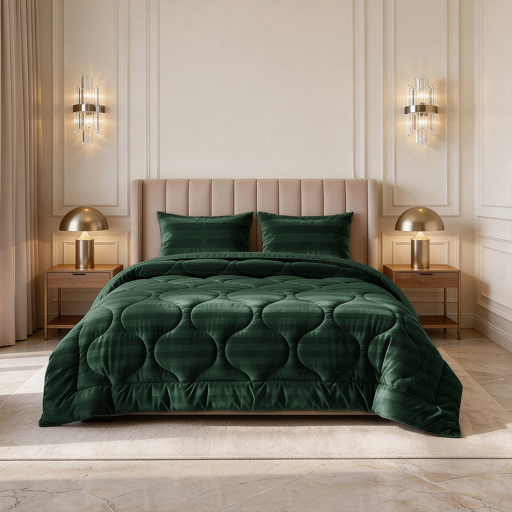 Dekbed Zonder Overtrek - Donkergroen Hotel Velvet Lazy