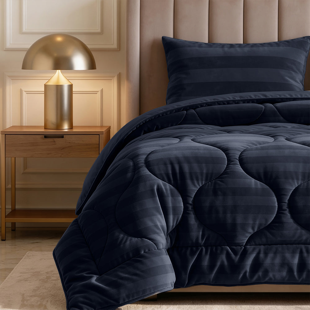 Dekbed Zonder Overtrek - Navy Hotel Velvet Lazy