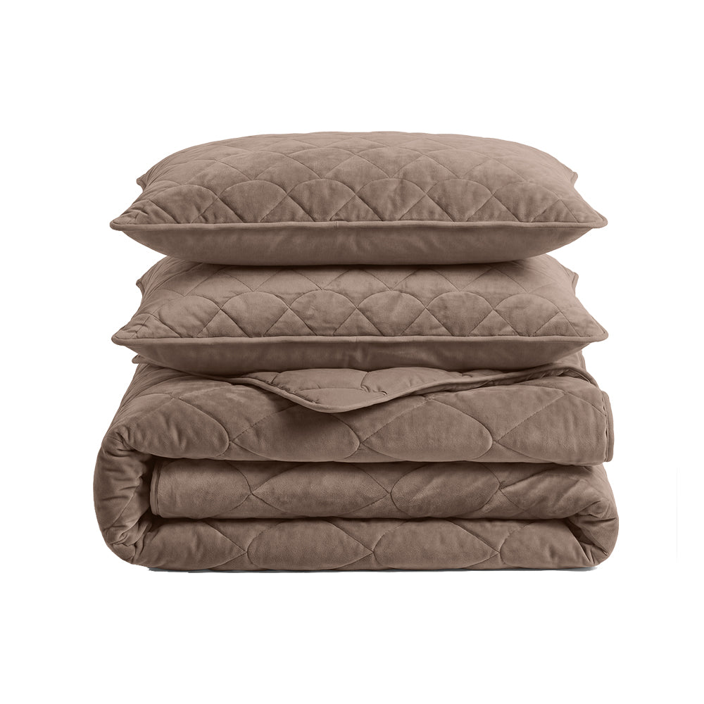 Dekbed Zonder Overtrek - Taupe/Bruin Velvet Lazy