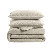Dekbed Zonder Overtrek - Taupe/Grijs Velvet Lazy